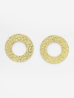 Women gold-plated cut out circle drop earrings 4