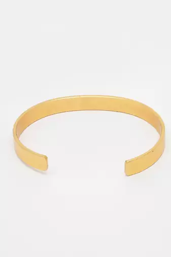 Men gold stainless steel cuff bracelet