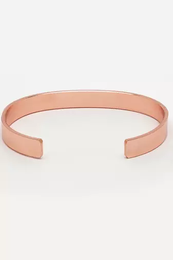 Men rose gold stainless steel cuff bracelet