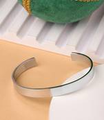 Men silver stainless steel cuff bracelet