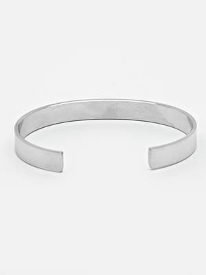 Men silver stainless steel cuff bracelet 4