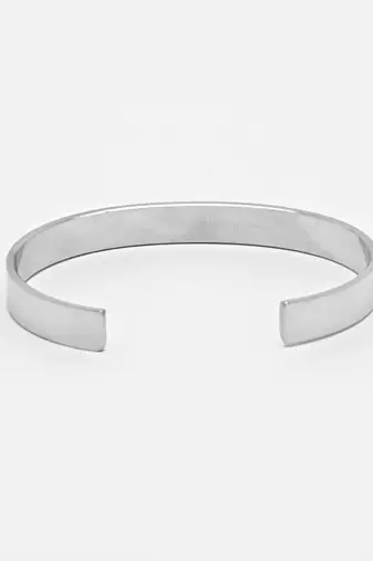 Men silver stainless steel cuff bracelet