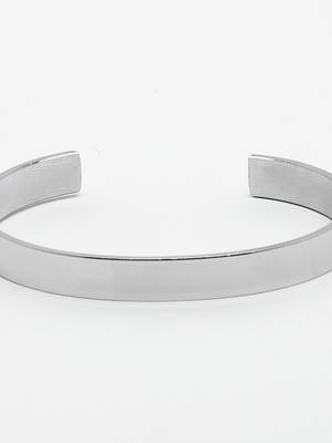 Men silver stainless steel cuff bracelet 5