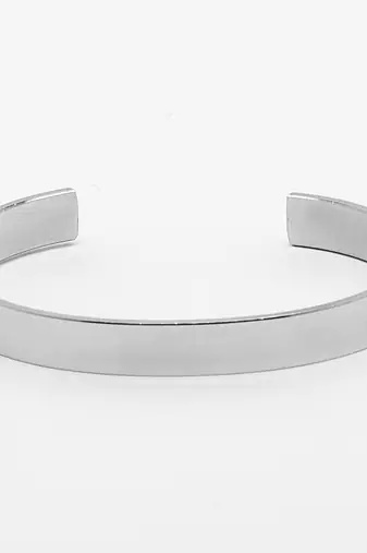 Men silver stainless steel cuff bracelet