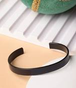 Men black rhodium-plated stainless steel cuff bracelet
