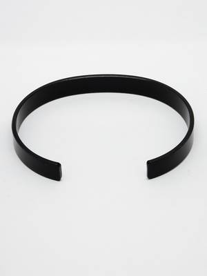 Men black rhodium-plated stainless steel cuff bracelet 4