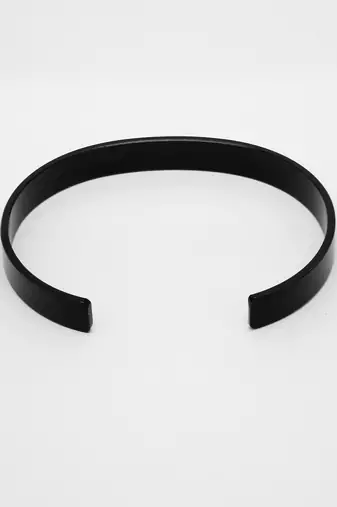 Men black rhodium-plated stainless steel cuff bracelet