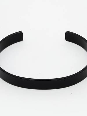 Men black rhodium-plated stainless steel cuff bracelet 5