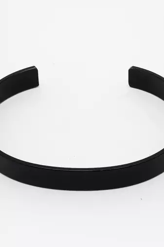 Men black rhodium-plated stainless steel cuff bracelet
