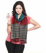 Blue N Red Reversible Kashmiri Designer Silk Stole Diwali Gift 178