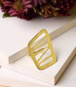 Women gold-plated solid adjustable finger ring