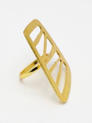 Women gold-plated solid adjustable finger ring 4