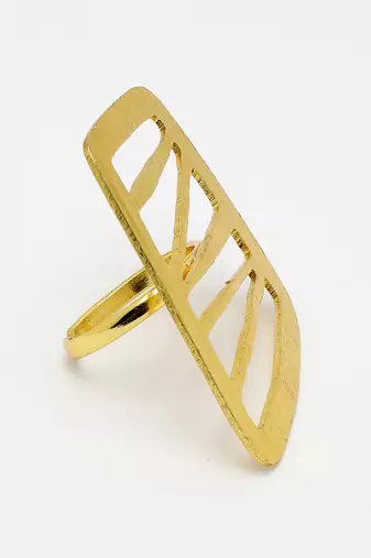 Women gold-plated solid adjustable finger ring