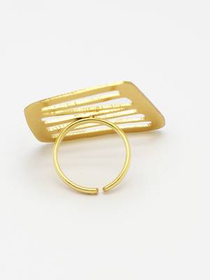 Women gold-plated solid adjustable finger ring 5