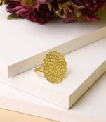 Women gold-plated circular adjustable finger ring