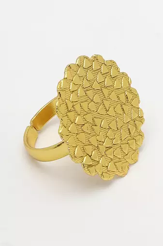 Women gold-plated circular adjustable finger ring