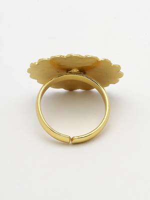 Women gold-plated circular adjustable finger ring 5