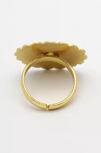 Women gold-plated circular adjustable finger ring