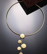 Women's gold-plated circular choker necklace