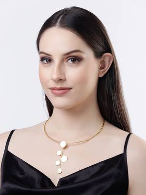 Women's gold-plated circular choker necklace 2
