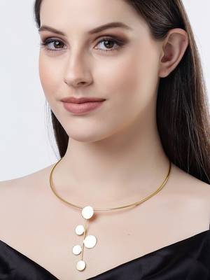 Women's gold-plated circular choker necklace 3
