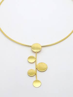 Women's gold-plated circular choker necklace 4