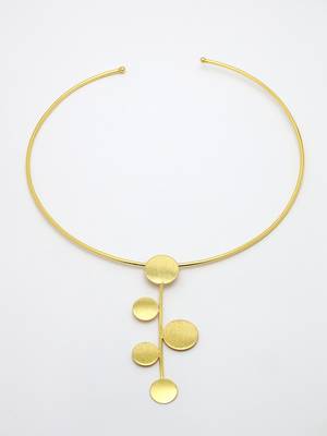 Women's gold-plated circular choker necklace 5