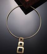 Women circular gold-plated choker necklace