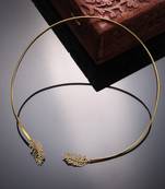 Women gold-plated circular choker necklace