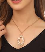 Women's gold plated oxidised chain with pendant