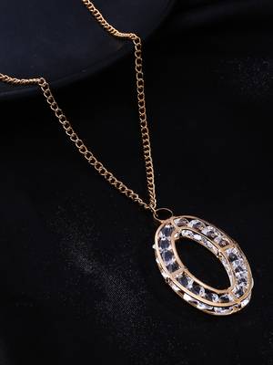 Women's gold plated oxidised chain with pendant 2