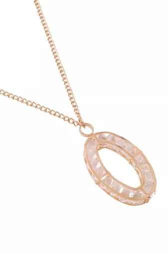 Women's gold plated oxidised chain with pendant