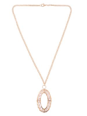 Women's gold plated oxidised chain with pendant 4