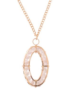 Women's gold plated oxidised chain with pendant 5