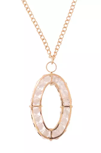 Women's gold plated oxidised chain with pendant