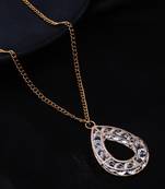 Women gold plated oxidised chain with pendant