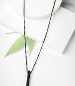 Men's black rhodium plated bar pendant & chain