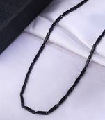 Men black -toned stainless steel rhodium plated chain
