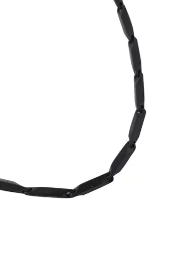 Men black -toned stainless steel rhodium plated chain
