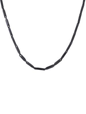 Men black -toned stainless steel rhodium plated chain 5