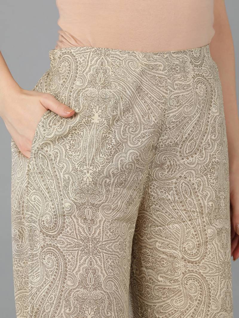 sea green ethnic motifs pure cotton fancy kurta with palazzo set