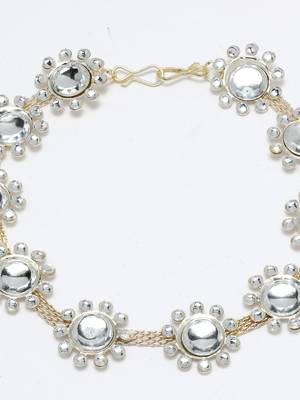 Women's silver-plated traditional trending matha patti 5