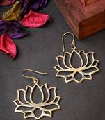 Women lotus shaped gold plated earrings