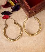 Women golden full circular hoop earrings