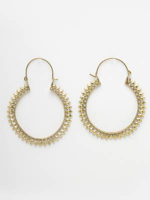 Women golden full circular hoop earrings 4