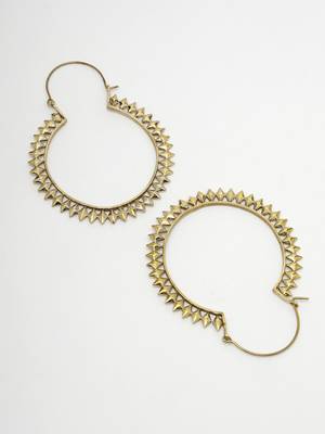 Women golden full circular hoop earrings 5