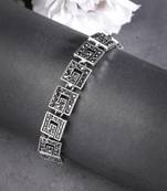 Women american diamond rhodium-plated link bracelet