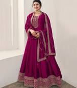 Prachi Desai Beautiful Magenta Georgette Silk Anarkali Suit