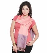 Paisley Motif Pink Reversible Kashmiri Silk Stole Deepawali Gift 182