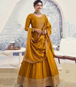 Prachi Desai Beautiful Yellow Georgette Silk Anarkali Suit